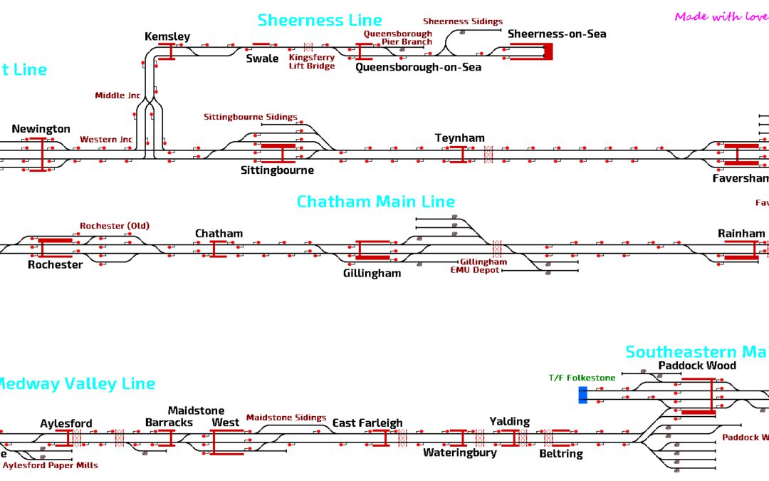 Chatham Main Line Rochester to Faversham + Medway Valley & Sheerness by MissCatTrap