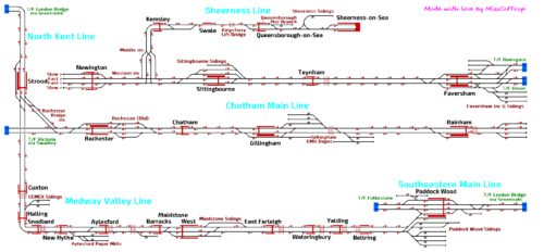 Chatham Main Line Rochester to Faversham + Medway Valley & Sheerness